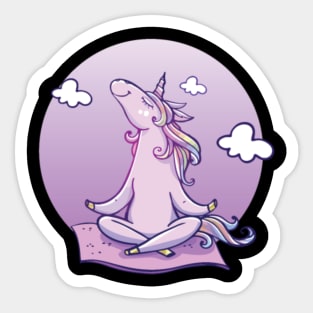 unicorn yoga meditation gift shirt Sticker